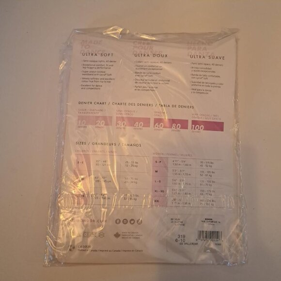 Mondor 6-10 ballet pink tights ballerina ballet model 319 NEW sealed - Picture 2 of 2